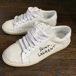 Saint Laurent Sneakers Distressed White SL